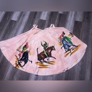 Vintage Kent Faldas hand painted bull fighting skirt tie closures